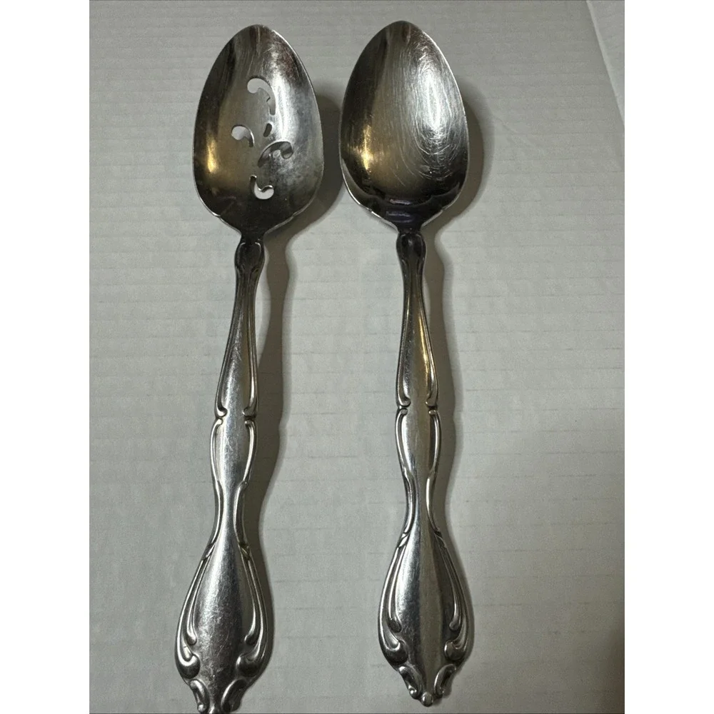 Oneida Community CANTATA Glossy 2 Stainless SERVING Slotted And Serving Spoon